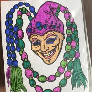 8 3/4 x 7 1/2 Marking Mardi Gras Mask